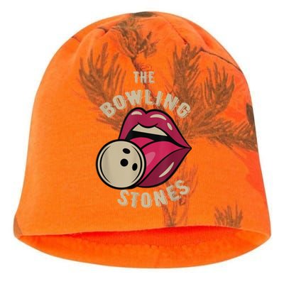 Funny Pun Bowling Stone Kati - Camo Knit Beanie