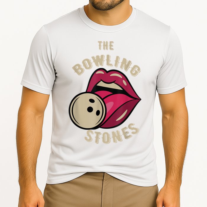 Funny Pun Bowling Stone Cooling Performance Crew T-Shirt