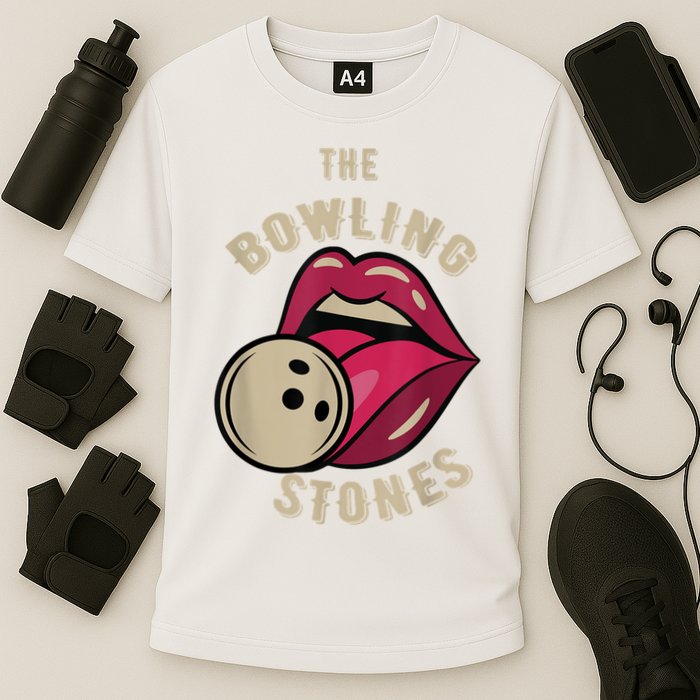 Funny Pun Bowling Stone Cooling Performance Crew T-Shirt