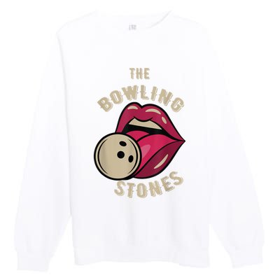 Funny Pun Bowling Stone Premium Crewneck Sweatshirt