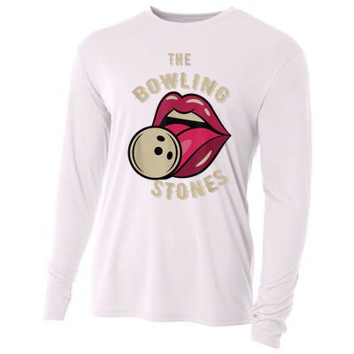 Funny Pun Bowling Stone Cooling Performance Long Sleeve Crew