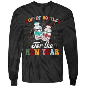 Funny Poppin Bottles For The New Year Icu Nurse Propofol Crna Tie-Dye Long Sleeve Shirt