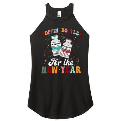 Funny Poppin Bottles For The New Year Icu Nurse Propofol Crna Women’s Perfect Tri Rocker Tank