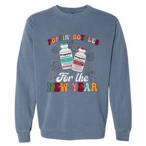 Funny Poppin Bottles For The New Year Icu Nurse Propofol Crna Garment-Dyed Sweatshirt