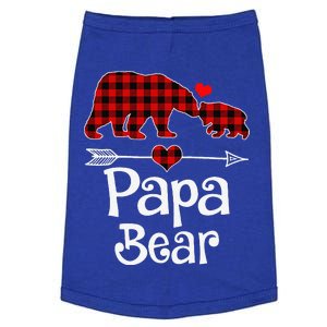 Funny Papa Bear Christmas Pajama Red Plaid Buffalo Matching Family Doggie Tank