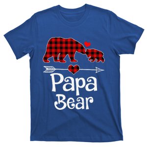 Funny Papa Bear Christmas Pajama Red Plaid Buffalo Matching Family T-Shirt