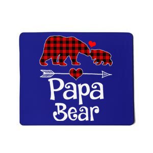 Funny Papa Bear Christmas Pajama Red Plaid Buffalo Matching Family Mousepad