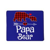 Funny Papa Bear Christmas Pajama Red Plaid Buffalo Matching Family Mousepad