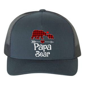 Funny Papa Bear Christmas Pajama Red Plaid Buffalo Matching Family Yupoong Adult 5-Panel Trucker Hat