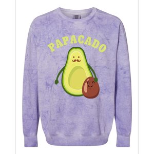 Funny Papacado Best Dad Fathers Day Colorblast Crewneck Sweatshirt