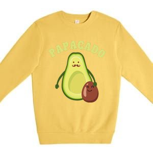 Funny Papacado Best Dad Fathers Day Premium Crewneck Sweatshirt