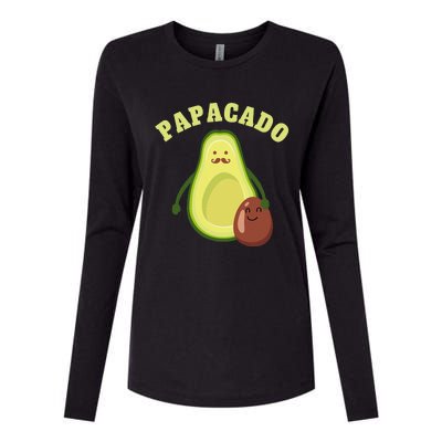 Funny Papacado Best Dad Fathers Day Womens Cotton Relaxed Long Sleeve T-Shirt