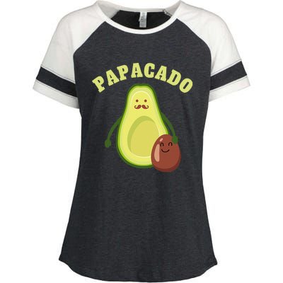 Funny Papacado Best Dad Fathers Day Enza Ladies Jersey Colorblock Tee