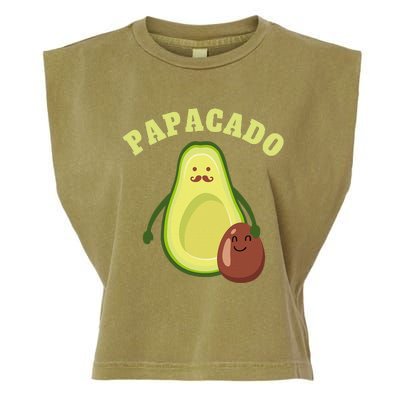 Funny Papacado Best Dad Fathers Day Garment-Dyed Women's Muscle Tee