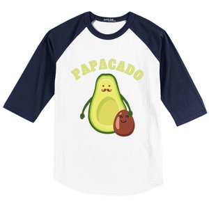 Funny Papacado Best Dad Fathers Day Baseball Sleeve Shirt