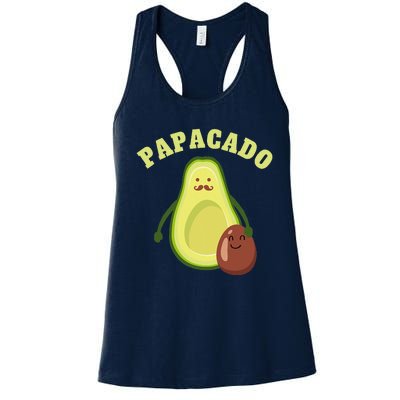 Funny Papacado Best Dad Fathers Day Women's Racerback Tank