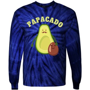 Funny Papacado Best Dad Fathers Day Tie-Dye Long Sleeve Shirt