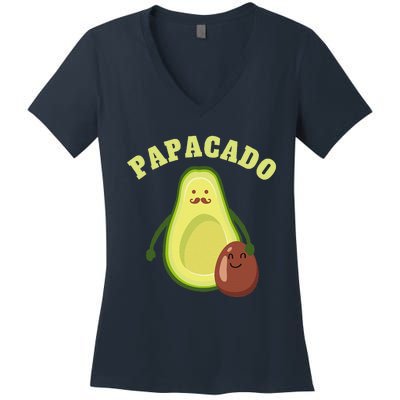 Funny Papacado Best Dad Fathers Day Women's V-Neck T-Shirt