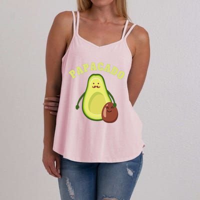 Funny Papacado Best Dad Fathers Day Women's Strappy Tank