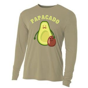 Funny Papacado Best Dad Fathers Day Cooling Performance Long Sleeve Crew