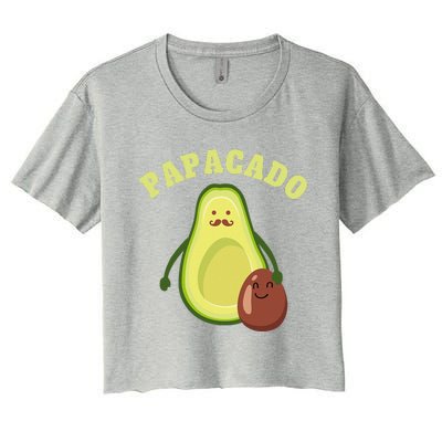 Funny Papacado Best Dad Fathers Day Women's Crop Top Tee