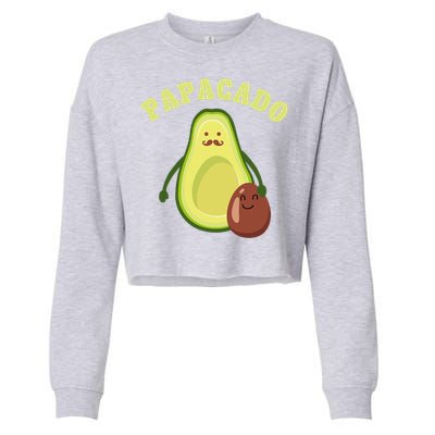 Funny Papacado Best Dad Fathers Day Cropped Pullover Crew