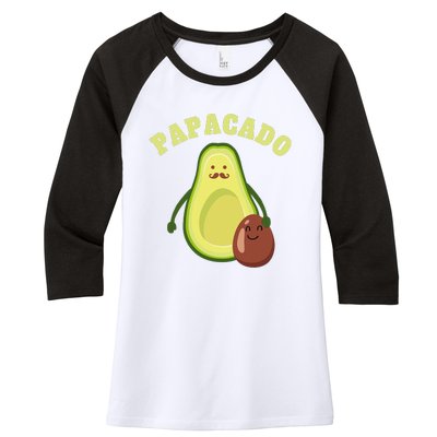 Funny Papacado Best Dad Fathers Day Women's Tri-Blend 3/4-Sleeve Raglan Shirt