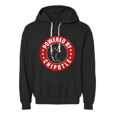 Funny Powered By Chipotle Design Chili Pepper Garment-Dyed Fleece Hoodie