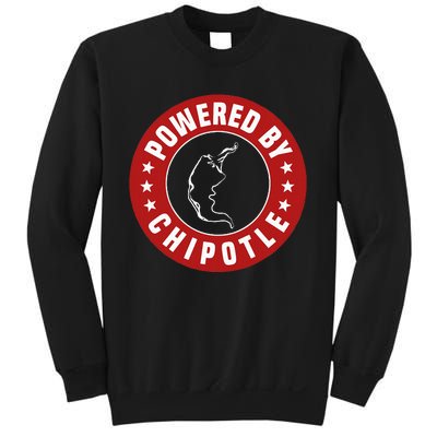 Funny Powered By Chipotle Design Chili Pepper Sweatshirt