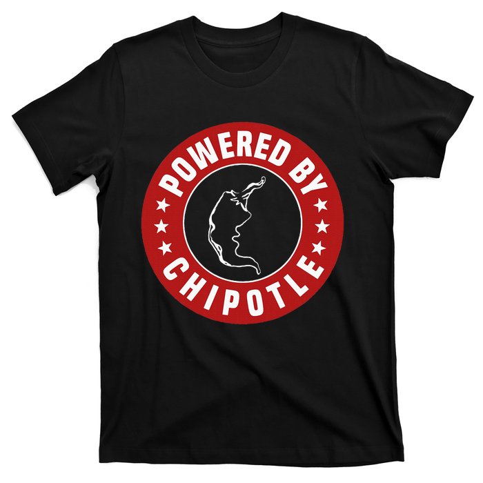 Funny Powered By Chipotle Design Chili Pepper T-Shirt