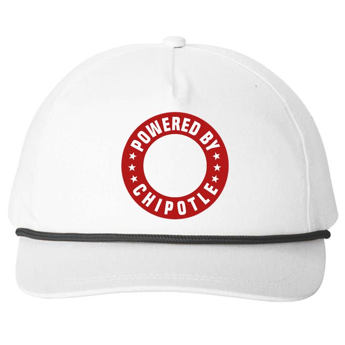 Funny Powered By Chipotle Design Chili Pepper Snapback Five-Panel Rope Hat