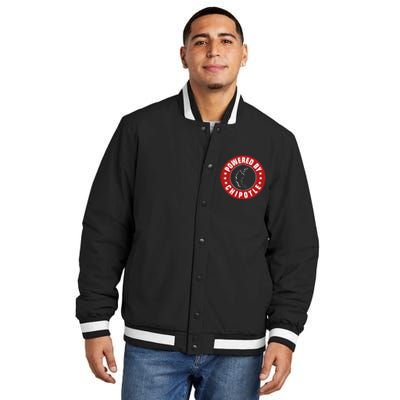 Funny Powered By Chipotle Design Chili Pepper Insulated Varsity Jacket