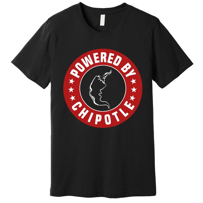 Funny Powered By Chipotle Design Chili Pepper Premium T-Shirt