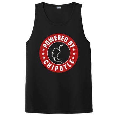 Funny Powered By Chipotle Design Chili Pepper PosiCharge Competitor Tank