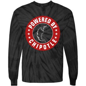 Funny Powered By Chipotle Design Chili Pepper Tie-Dye Long Sleeve Shirt