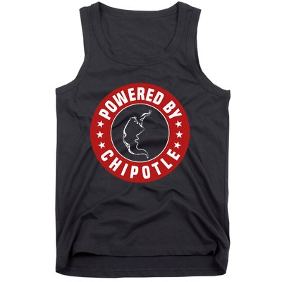 Funny Powered By Chipotle Design Chili Pepper Tank Top