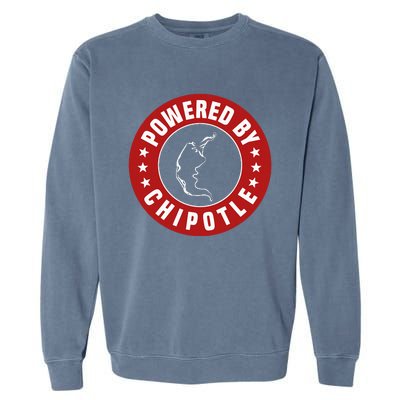 Funny Powered By Chipotle Design Chili Pepper Garment-Dyed Sweatshirt