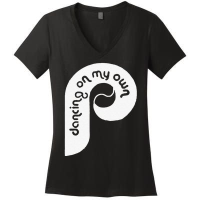 Funny Philadelphia Baseball I Keep Dancing On My Women's V-Neck T-Shirt