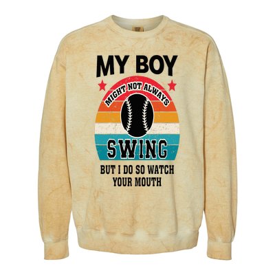 Funny Protective Baseball Mom Sport Mama Game For Mother Colorblast Crewneck Sweatshirt