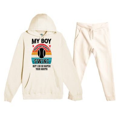 Funny Protective Baseball Mom Sport Mama Game For Mother Premium Hooded Sweatsuit Set