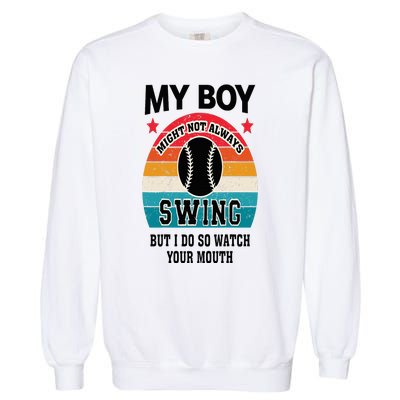 Funny Protective Baseball Mom Sport Mama Game For Mother Garment-Dyed Sweatshirt