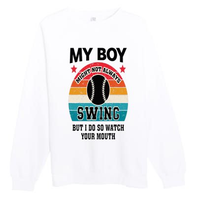 Funny Protective Baseball Mom Sport Mama Game For Mother Premium Crewneck Sweatshirt