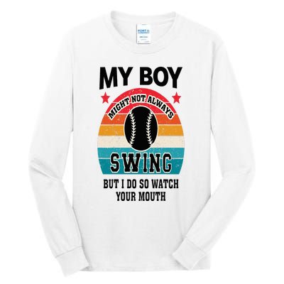 Funny Protective Baseball Mom Sport Mama Game For Mother Tall Long Sleeve T-Shirt