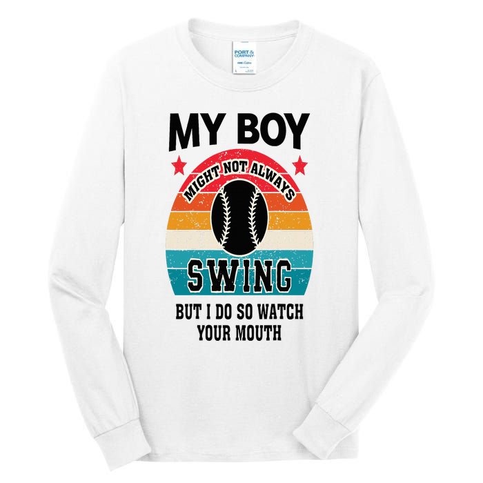 Funny Protective Baseball Mom Sport Mama Game For Mother Tall Long Sleeve T-Shirt