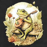 Frog Playing Banjo On Log Cool Comfort Performance Bucket Hat