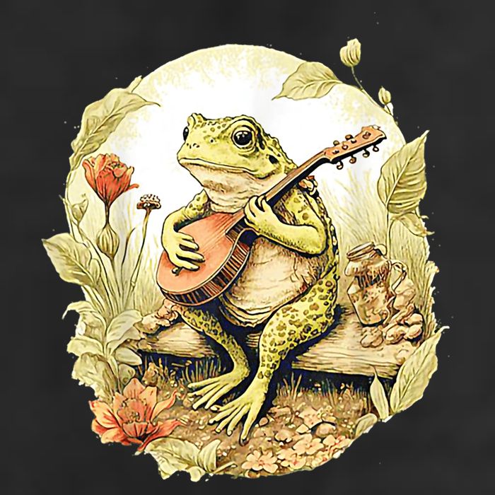 Frog Playing Banjo On Log Cool Comfort Performance Bucket Hat
