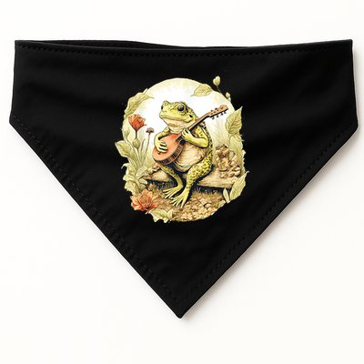 Frog Playing Banjo On Log USA-Made Doggie Bandana