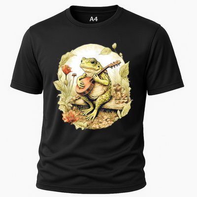 Frog Playing Banjo On Log Performance Shirt