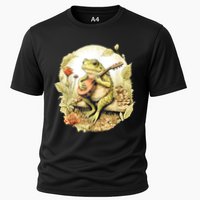 Frog Playing Banjo On Log Performance Shirt