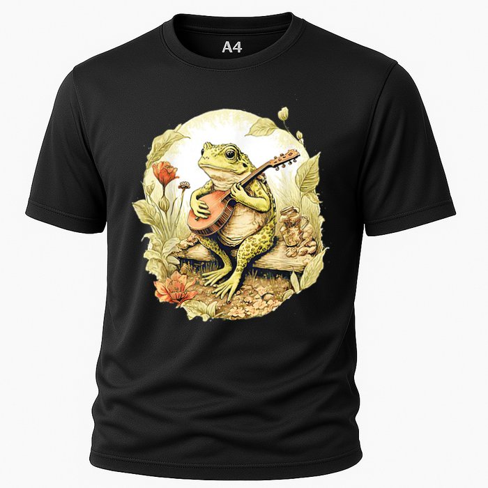 Frog Playing Banjo On Log Performance Shirt